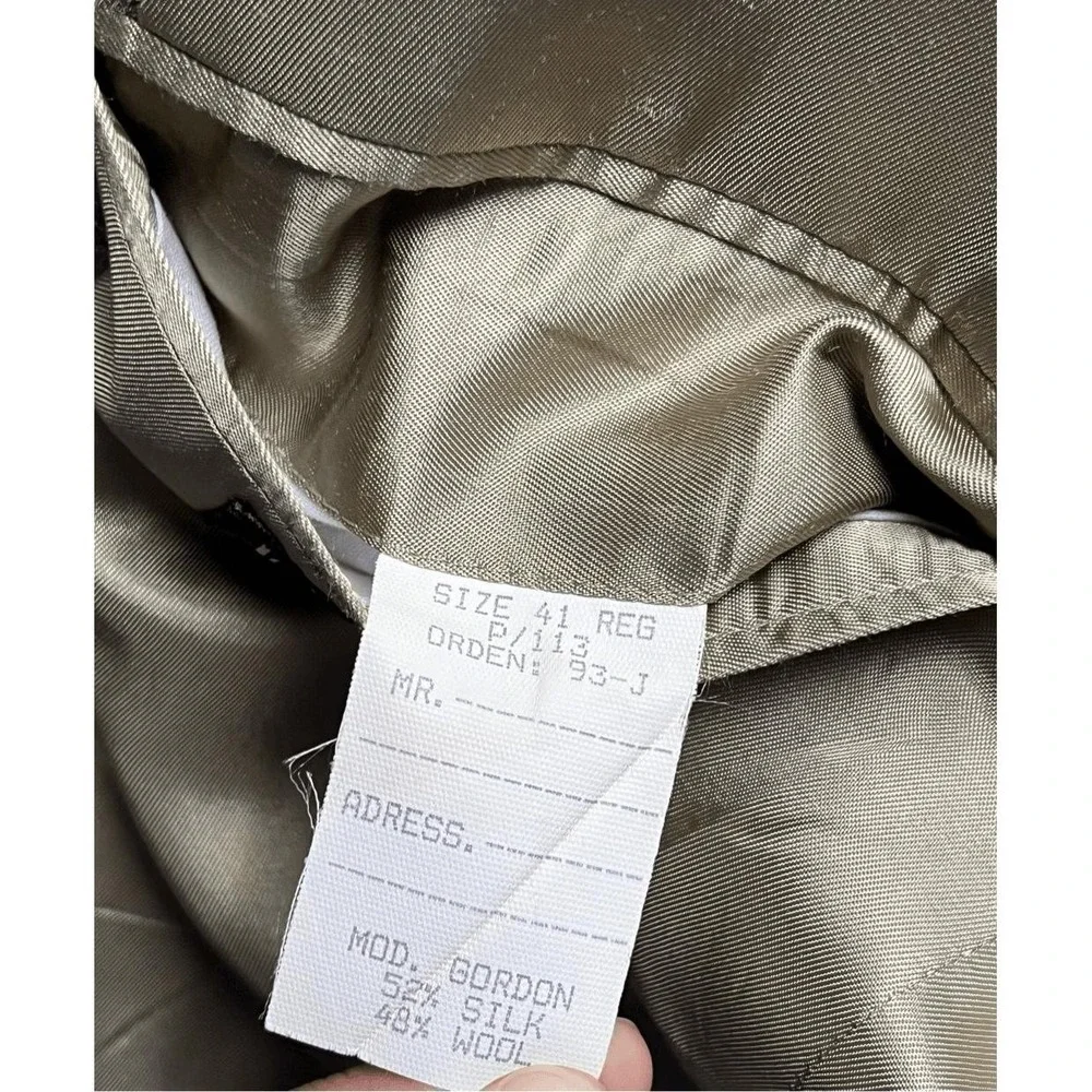 Jos A Bank Jacket Size 41R Tan 2 Button Blazer Plaid Silk Wool‎ Classic Dapper